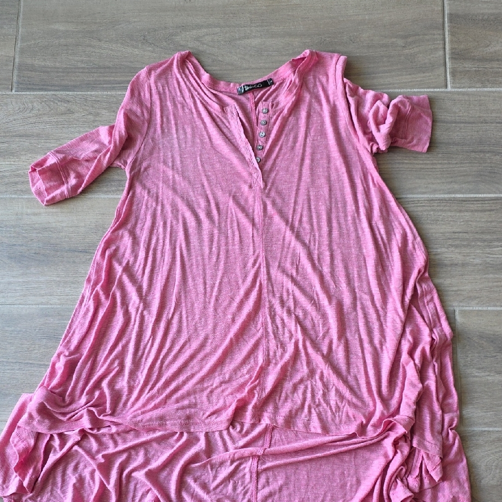 Pink Button-Detail Women's Top